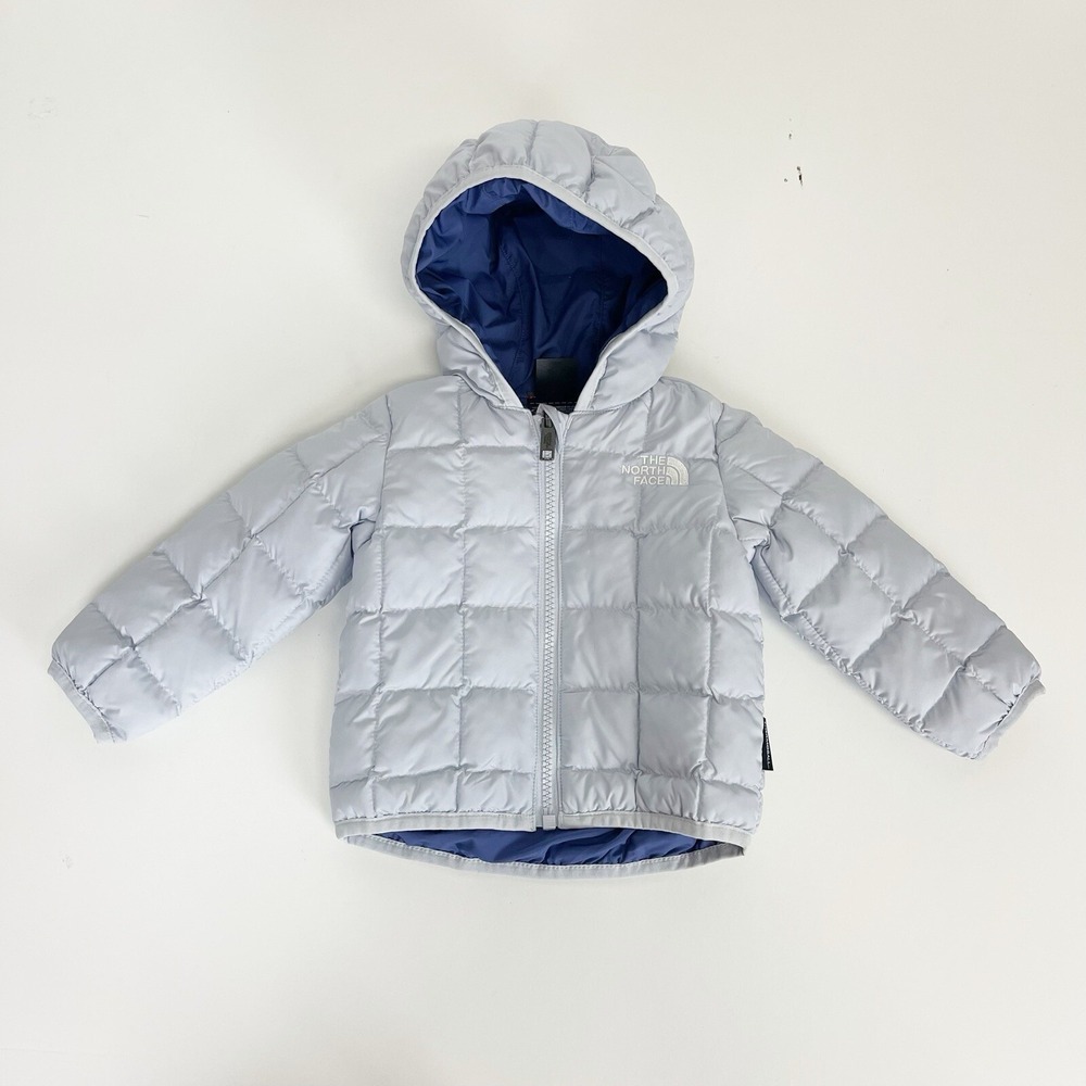 North Face Infant Reversible Coat Full Zip Hooded Dusty Periwinkle 3-6 Month NEW